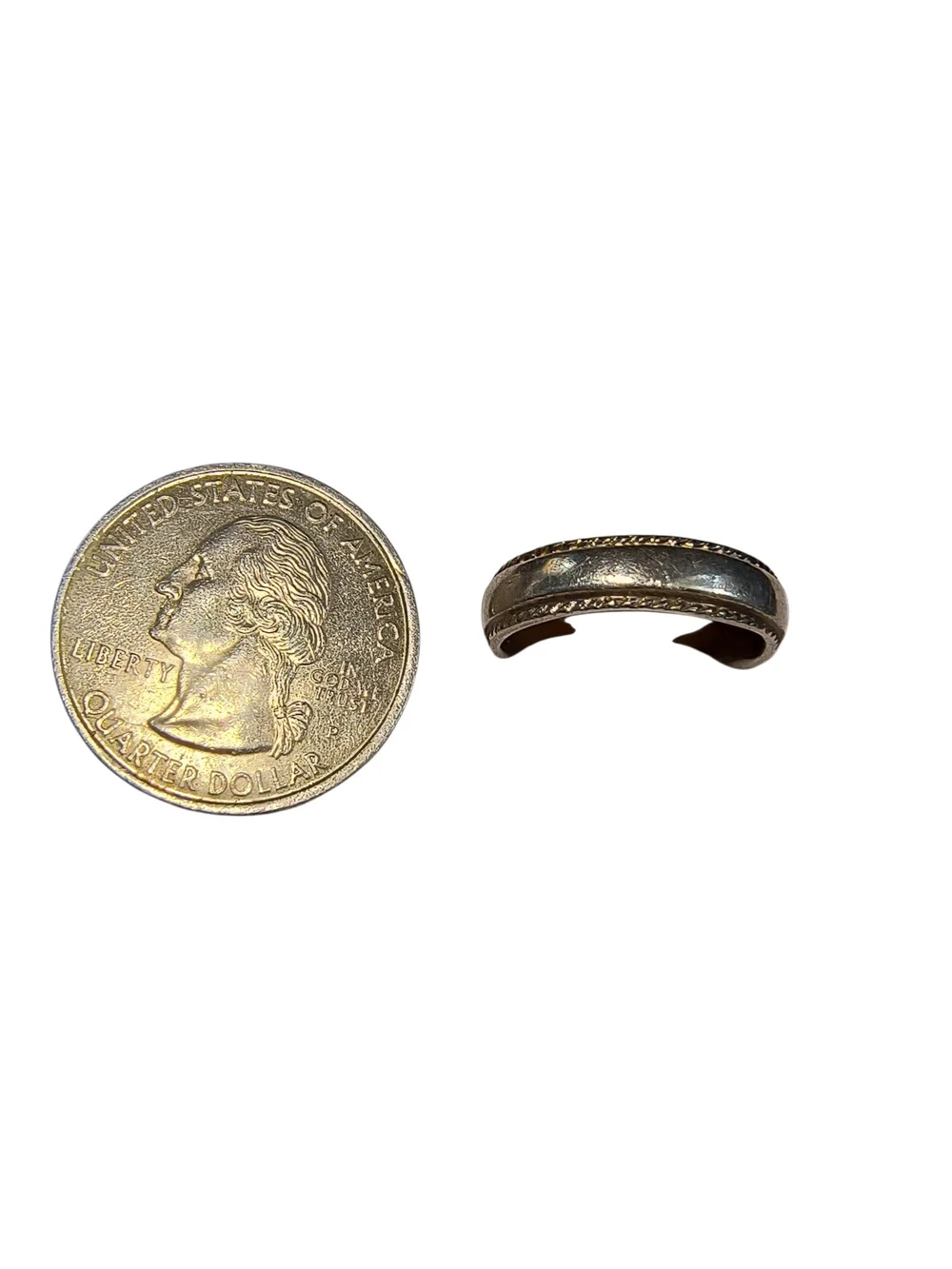 Sterling Silver Braided Edge Wedding Or Stackable Band Ring